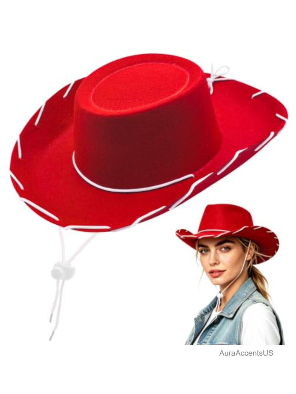 Felt Cowboy Hat Western Wide Brim Cosplay Costume Headwear Adjustable